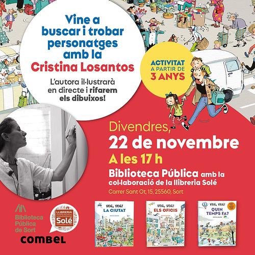 🖌️🎨 Vols aprendre a dibuixar amb Cristina Losantos? T'esperem aquest divendres 22 de novembre a les 5 de la tarda al seu taller, buscarem els seus personatges i es rifaran els dibuixos! 
 
🚩 Activitat adreçada a infants a partir de 3 anys