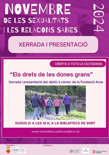 ♀️ Novembre és el mes de les sexualitats i les relacions sanes #SIADPallarsSobirà
👵🏻 Xerrada "Els drets de les dones grans"
📅 Dijous 21/11, 6 tarda (18h)
📍 Sala d'actes de la Biblioteca Pública
ℹ️ https://bibliosort.cat/esdeveniments/xerrada-drets-dones-grans/