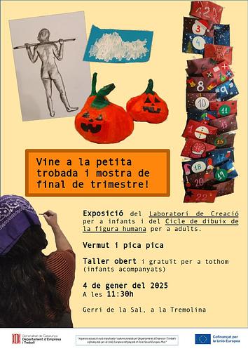 Esteu convidades a la petita trobada i mostra del que hem en el Laboratori de Creació per a infants i en el Cicle de dibuix de la figura humana per a adults.

Podreu venir a treure el cap, fer una mica de vermut i, qui vulgui, participar a un taller obert.

🗓 4 de gener a les 11:30h
📍Gerri de la Sal, a la Tremolina

Més informació i preguntes:
📞 654725699 (trucada o per Telegram)
📩 simbiosisprojectes@somnuvol.coop