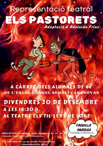 Aquest divendres a les 18.30h, els Pastorets. Al cinema els til.lers de Sort. Amb els alumnes de 6è de primària de Sort 👍🏽🔥 veniu a passar una bona estona! Amb la col.laboració del grup de teatre els Tarambanes.