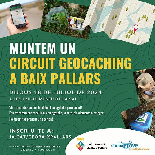 🗺🧭 *Muntem un circuit de Geocaching a Baix Pallars*

Joves, veniu i participeu del muntatge d'un joc de pistes al municipi!

🗓 *Dijous 18 de juliol*, a les 12h
📍 Museu de la Sal (Gerri)

📝 Inscripcions i +info a: *ja.cat/geobaixpallars*