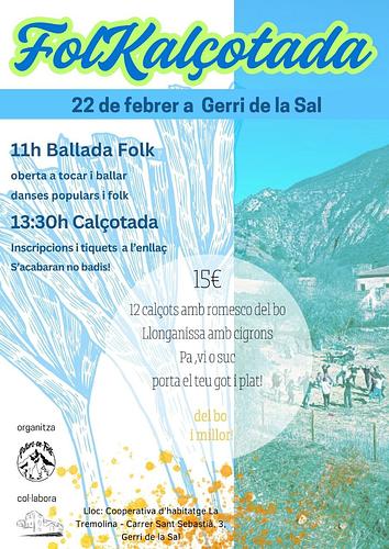 🔥*Calçotada Folk*🔥

dissabte 22 de febrer a Gerri
🪗 *11h Ballada de danses populars i folk*
pots dur els teus instruments, portar danses per ensenyar o venir a aprendre, no cal saber-ne
🔥*13.30h Calçotada popular*
amb opció vegana
sense gluten (excepte el pa)
porta plat, got i coberts de casa

*Inscripcions i tiquets* https://forms.gle/afP6yLuUNCdYJdna7
no badis que s'acabaran aviat!
 
ens ajudes amb la difusió?