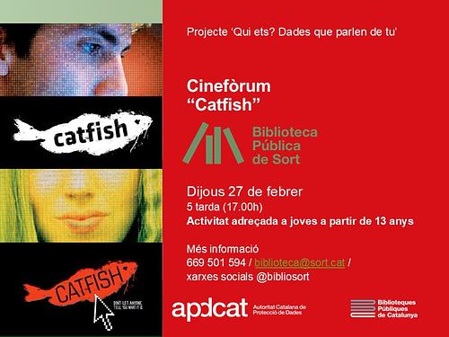 ⚠️ Les xarxes socials són cada cop més presents a la vida dels joves, però en són conscients dels riscos? ❌

🎞️ No us perdeu el cinefòrum amb la projecció del documental "Catfish" dinamitzat per Carles Alcoy aquest dijous 27 de febrer a les 5 de la tarda

🚩 Activitat adreçada a joves a partir de 13 anys @sobirajove @inshugroger @ccpallarssobira

💻 Activitat inclosa dins el projecte "Qui ets? Dades que parlen de tu" de l'Autoritat Catalana de Protecció de Dades

ℹ️ +info https://bibliosort.cat/esdeveniments/cineforum-catfish/