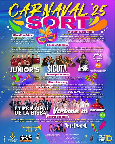 💥Ja tenim aquí la programació de la festa més sonada de l'any!🥳
🤩Carnaval 2025!!!🤩
Ja heu fet facit a casa?👨‍🍳👩‍🍳👩‍🍳🧑‍🍳
Us he trobat amb la colla per fer la carrossa?🧵🪡
La disfressa decidida sí, oi???👏👏👏
ℹ️Pots consultar tots els actes a sort.cat.