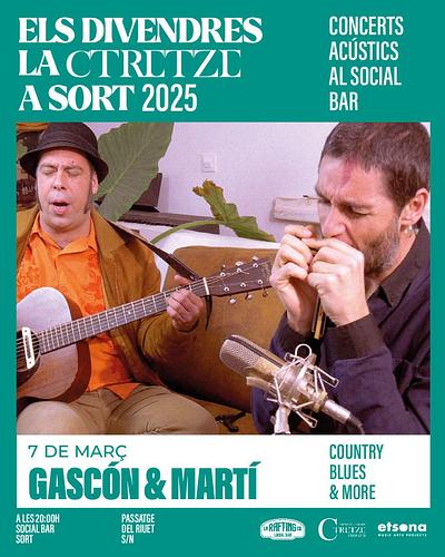 🔊El proper divendres acollirem el tercer concert acústic de la CTretze al nostre Social Bar!!💥
.
🎸 *Gascón & Martí* @gascon_marti_blues, dos paios anacrònics vinguts des del Catalonian Far West que desafien la modernitat tot tocant la música del diable. 
.
Quan? *7 de març*
Hora? *20h*
Lloc? *Social Bar de La Rafting Company* (Sort)
.
🕺🏽🍻 El millor inici de cap de setmana el viuràs sens dubte al Social Bar! 🤘🏼
.
📱Segueix-nos a instagram @socialbar_laraftingco per estar alerta de tots els concerts.