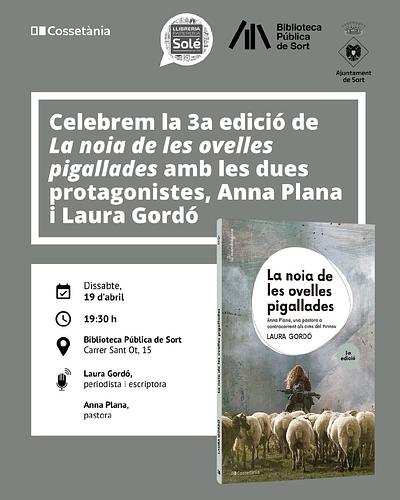 🐑 L'Anna Plana és una pastora a contracorrent i feta a si mateixa als cims de #Llessui, a la vall d'Àssua ⛰

📖 Descobreix la seva història explicada per la periodista i escriptora Laura Gordó al llibre "La noia de les ovelles pigallades" (Cossetània Edicions) aquest dissabte, 19 d'abril, a 2/4 de 8 de la tarda (19.30h), a la sala d'actes de la Biblioteca

ℹ️ Més informació a la nostra pàgina web https://bibliosort.cat/esdeveniments/noia-ovelles-pigallades/