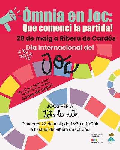 Dimecres 28 de maig de 16:30 a 19:00h, vine a jugar!