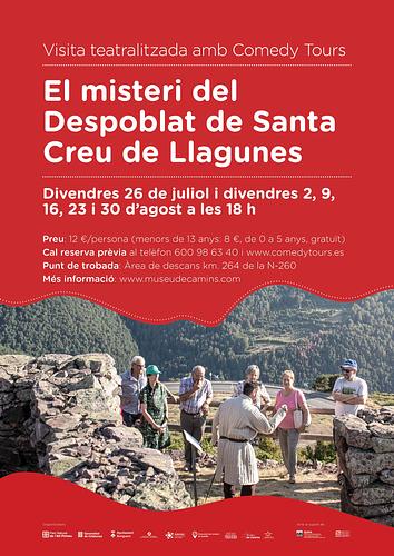 Aquest divendres a les 18 h l'espectacle de la companyia @Comedytours 'El misteri del Despoblat' que, per a un públic familiar, t'endinsarà en com es vivia al Despoblat Medieval de Santa Creu de Llagunes amb personatges històrics. Reserves: 600 98 63 40.