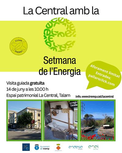 🔌💡 Aquesta setmana se celebra la Setmana Europea de l’Energia Sostenible i arreu de Catalunya s'organitzen activitats per reflexionar sobre el present i el futur de l'energia.

💧 La Central s’hi suma amb una proposta molt especial: una visita guiada gratuïta per descobrir el naixement dels primers grans projectes hidroelèctrics a Catalunya. Parlarem del seu impacte en la indústria, en el paisatge i, sobretot, en les vides de les persones.

🌄 Una oportunitat única per entendre com l’energia va transformar el país i com aquest llegat encara ens acompanya avui.

📍 *Dissabte 14 de juny, a les 10.00 h*
 📌 *Activitat gratuïta* amb aforament limitat
 🎟️ *Reserva prèvia* a https://www.pallarsclick.com/ca/setmana-europea-de-lenergia-sostenible_a_360.html

No deixeu passar aquesta experiència! ⚡️