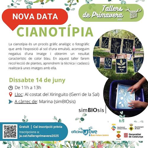 Us animeu al taller de cianotípia aquest dissabte de 11 a 13h?

Taller gratuït amb inscripició prèvia a ja.cat/tallersprimavera2025