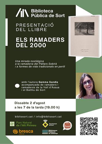 📖 Us convidem a la presentació del llibre "Els ramaders del 2000: memòria visual d'un ofici a les muntanyes del Pallars Sobirà", amb text i fotografies de Gemma Gandia, una publicació del Parc Natural de l'Alt Pirineu i Bresca Editorial, que tindrà lloc aquest dissabte, 2 d'agost, a les 7 de la tarda (19h), a la sala d'actes de la Biblioteca Pública de Sort

📸 Aquest llibre ben especial, que presentarà l'autora acompanyada d'una representació dels ramaders de la Vall d'Àssua i el Batlliu de Sort, és un testimoni excepcional dels canvis experimentats a la ramaderia pallaresa i dels relleus generacionals en aquest darrer quart de segle

🐑 Acompanyeu-nos en aquesta reivindicació del sector primari al Pallars Sobirà i de la pervivència d'una forma de vida tradicional