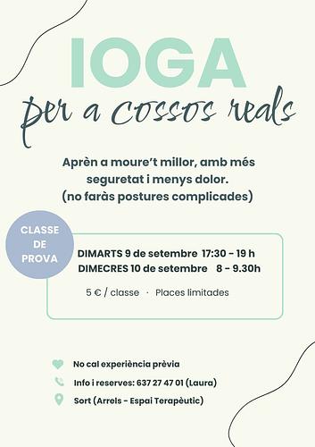 ✨La setmana que ve iniciem les primeres classes de yoga a Arrels. Apuntat a provar una classe i comprova de primera mà els beneficis d’aquesta pràctica! 😉
📞 Reserva la plaça al telèfon de contacte!