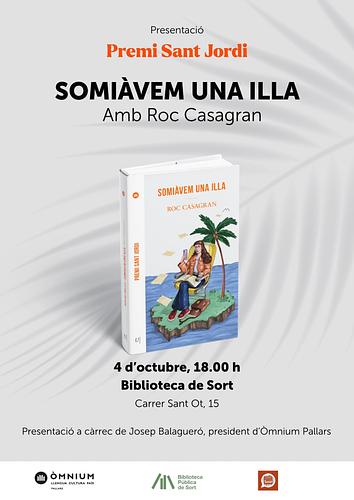 😊 Ens complau rebre a la Biblioteca l'autor Roc Casagran que ens presentarà "Somiàvem una illa" Premi Sant Jordi de Novel·la Òmnium Cultural

📖 Una carta d'amor, una confessió de la protagonista al seu marit per poder entendre com ah arribat al punt on és i què vol a partir d'ara... Un viatge a l'interior de la protagonista que l'embranca amb la realitat històrica, geogràfica i cultural de vuit illes.

👉🏻 No us perdeu la presentació aquest dissabte, a les 6 de la tarda, a la sala d'actes de la Biblioteca https://bibliosort.cat/esdeven.../presentacio-somiavem-illa/

⚠️ Atenció: per motius logístics no hi haurà venda de llibres a l'esdeveniment, si voleu el vostre exemplar signat el podeu recollir abans a la llibreria, disculpeu les molèsties