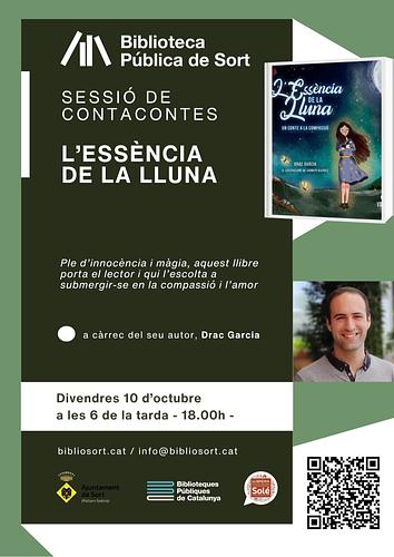 🌜 Un conte ple d'innocència i màgia que porta el lector a submergir-se en la compassió i l'amor 💞 No us perdeu la presentació del llibre i sessió de contacontes "L'essència de la Lluna", amb Drac Garcia, aquest divendres 10 d'octubre a les 6 de la tarda a la sala infantil de la Biblioteca

ℹ️ +info https://bibliosort.cat/esdeveniments/contacontes-essencia-lluna/