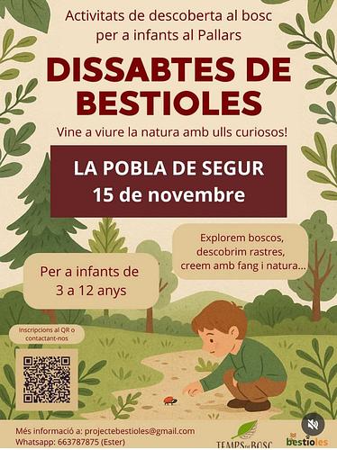 El proper dissabte estarem acompanyant infants a descobrir els tresors que amaguen els boscos propers a Pobla. Us hi apunteu?
