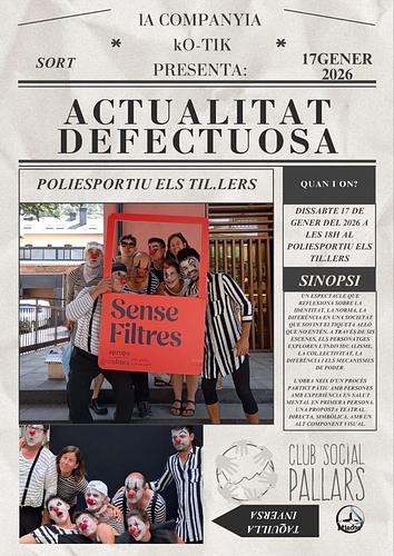 El proper dissabte 17 de gener us esperem al teatre Els Til.lers de Sort  a  les 18h🥳.
No t'ho perdis🎭!!