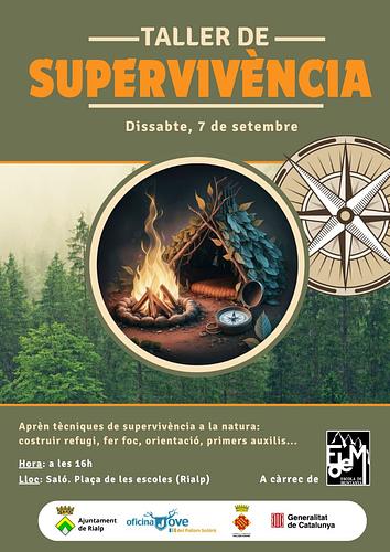 🏕 *TALLER DE SUPERVIVÈNCIA* 🧭

Amb: @edem.escolademuntanya

🗓 Dissabte 7 de setembre
⏰ 16h
📍 Saló, Plaça de les escoles (Rialp)

Vine a aprendre tècniques de supervivència a la natura: construir un refugi, fer foc, orientació, primers auxilis...

@ajrialp