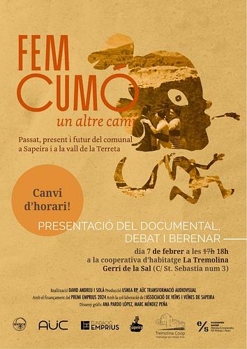 Atenció! Canvi d'horari del documental del dia 7! El retrassem a les 18h per no solapar-nos amb el dinar de Sta Àgueda i que poguem fer un bon sobretaula...