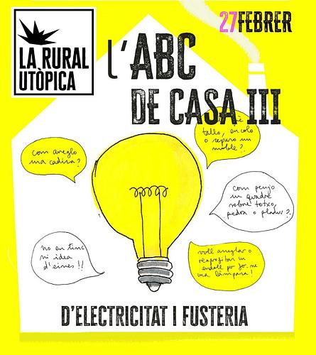Aquest divendres 27 farem la IIIa. sessió pràctica del ABC. La primera part estarà centrada en *com penjar objectes a la paret*. A la darrera sessió es va fer un làmpara i aquesta aprendrem a penjar-la. A la segona part se centrarà en *resoldre "altres marrons" que impliquin fusteria i electricitat*.  Així que en aquesta ocasió us demanem que porteu alguna cosa que arreglar on us faci falta taladrar, atornillar, ajuntar, tallar, etc. 

Amb l'acompanyament de la Violeta us ajudarà a que vosaltres mateixes pugueu arreglar-vos gairebé tot el que porteu!

Indica'ns si participaràs aquest divendres 27 de gener i a quina hora arribaràs: https://forms.gle/tCGJM14QNFJXyoUD7

L'horari és de 16:30h a 19:30h. Recordeu que el preu és a voluntat (Kaixa inversa).

I com sempre, sou benvingudes sempre durant les hores del taller perquè vingueu a fer també els vostres projectes. El taller és obert! Us hi esperem!
