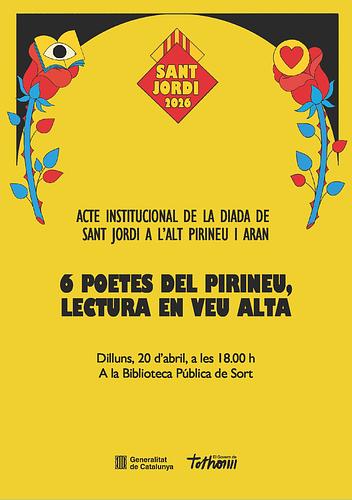 🌹🐉📚 Aquest dilluns, 20 d'abril, a les 6 de la tarda (18h), la Delegació del Govern a l'Alt Pirineu i Aran us convida l'acte institucional de la diada de Sant Jordi a l'Alt Pirineu i Aran amb el recital "6 poetes del Pirineu, lectura en veu alta"
ℹ️ més informació https://bibliosort.cat/esde.../acte-institucional-santjordi/