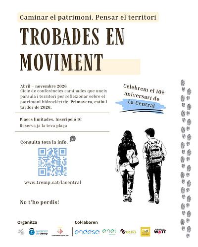 📍 Trobades en moviment #3
Ja tenim aquí la tercera de les Trobades en moviment! En aquesta ocasió, el geòleg Xavier Mir, de Geoparc mundial Unesco Orígens, ens guiarà en un recorregut per descobrir les característiques geològiques de la zona i la seva relació amb la construcció de la central hidroelèctrica de Talarn.
🗓 Dissabte 6 de juny
🕕 18.00 h
📍 Lloc de trobada: aparcament de la central hidroelèctrica de Talarn
Aquesta activitat s'emmarca dins la Setmana dels Geoparcs Europeus i, alhora, forma part dels actes de commemoració del 10è aniversari de l'equipament.
🚶‍♂️ Recorregut: 2 km (anada i tornada), des de la central fins a les comportes de la presa.
👥 Aforament limitat
🎟 Preu: 1 €
🔗 Entrades disponibles a https://entrapol.is/cbjWQ
Una oportunitat única per conèixer millor el nostre entorn, la seva història geològica i el paper que ha tingut en el desenvolupament de les infraestructures hidroelèctriques del territori.