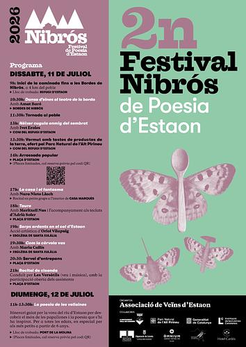🗣️ Demà dissabte tindrà lloc un esdeveniment ben singular, el festival de #poesia a més alçada de Catalunya 🏔️

📢 No us perdeu la segona edició de Nibrós, el 2n Festival de Poesia d'Estaon, gaudireu de la literatura, la natura i el paisatge!